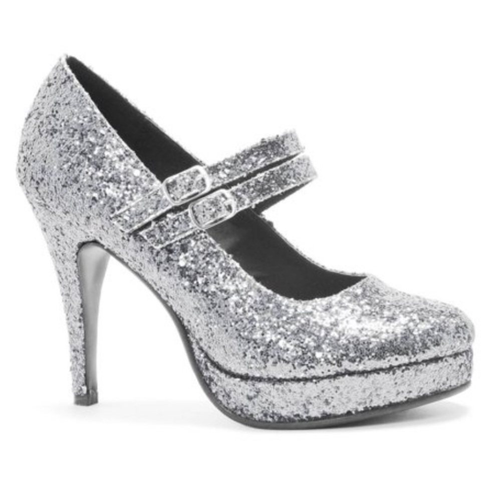 🆕 Glitter High Heel Silver Shoes